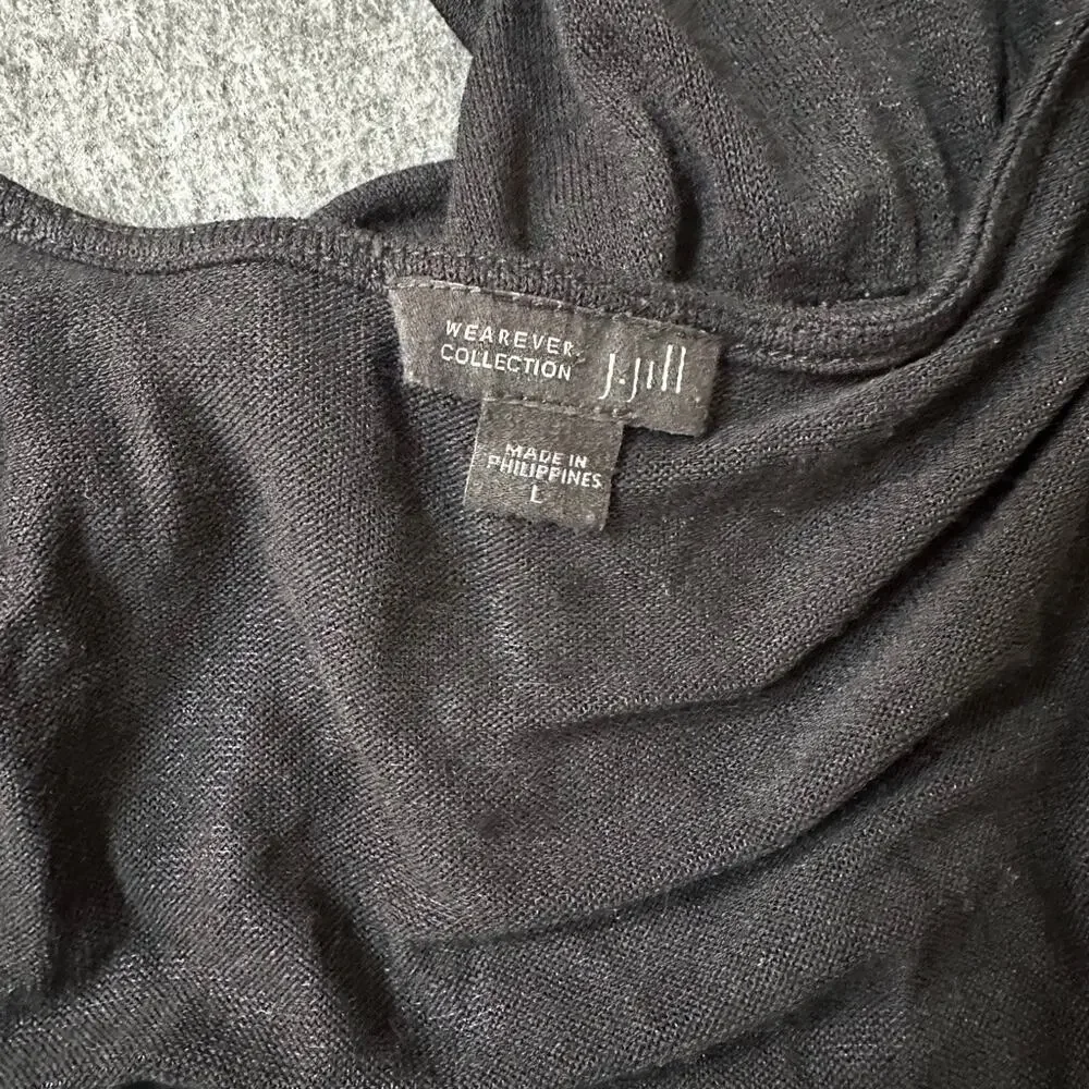 J.JILL Wearever Collection Black Cardigan L Rayon Spandex - Picture 7 of 9